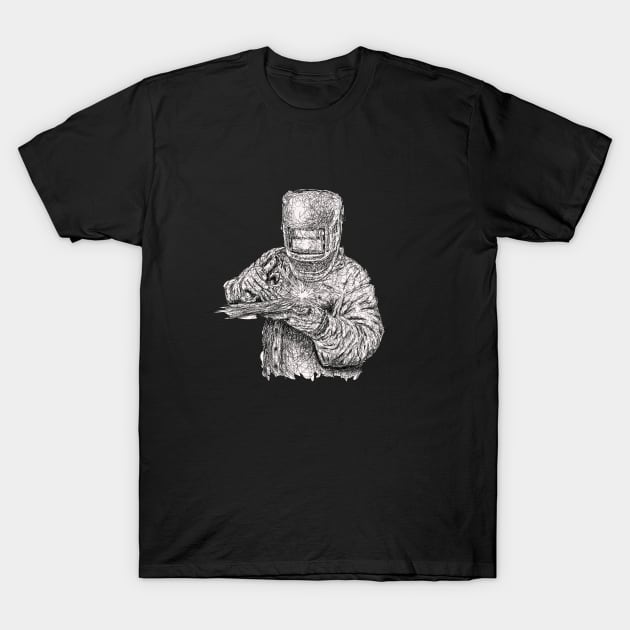 Welder drawing with scribble art T-Shirt by KondeHipe